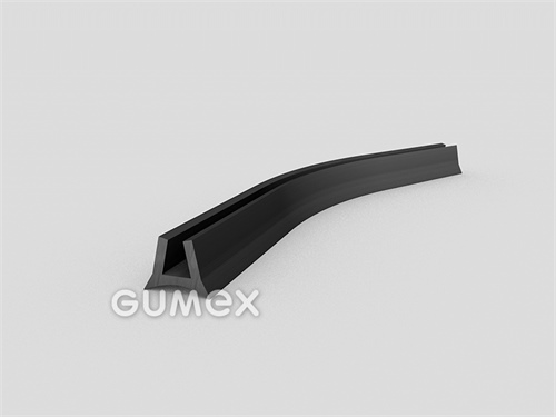 "U" Gummiprofil, 14,5x18,5/7,8mm, 70°ShA, EPDM, -40°C/+100°C, schwarz, 